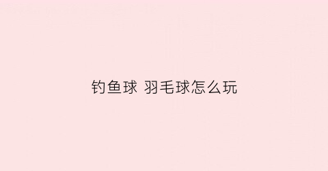 钓鱼球 羽毛球怎么玩